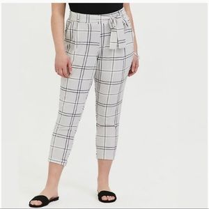 Torrid Size 3 - Plaid Crepe Self Tie Tapered Pants